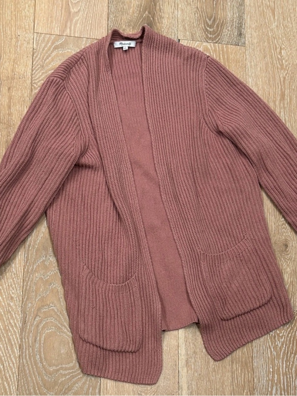 Madewell Ribbed Open-Front Cardigan - Rose - Picture 2 of 8